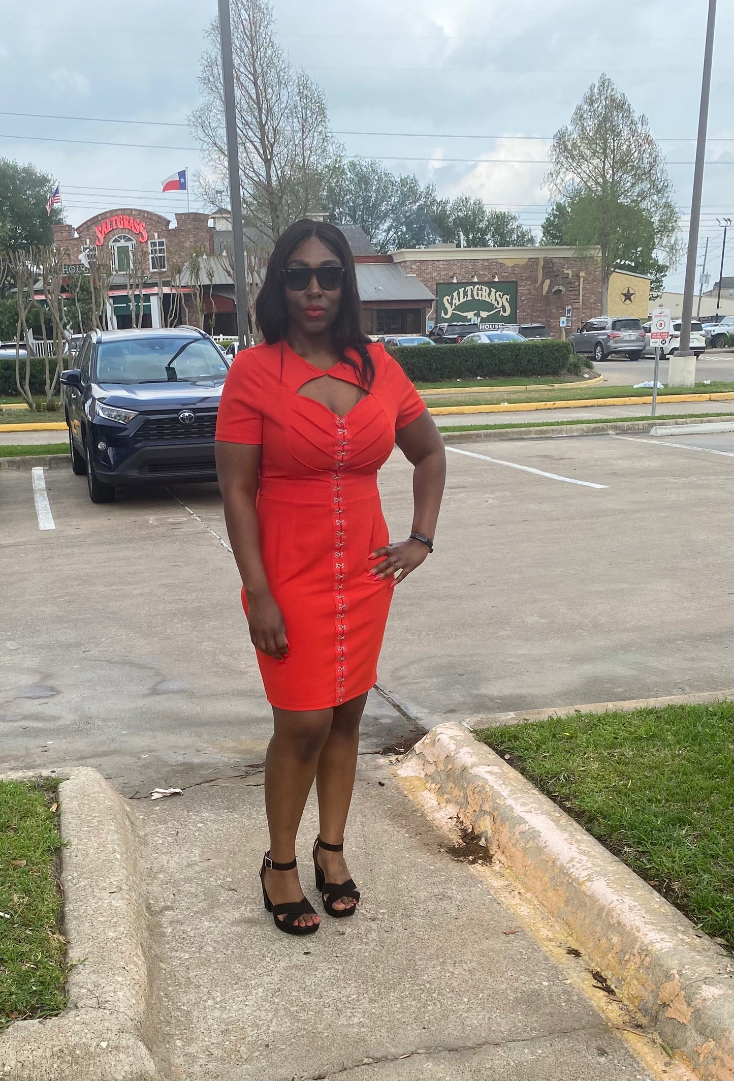 Women's Plus Size Sweetheart Cut-out Hook Eye Dress