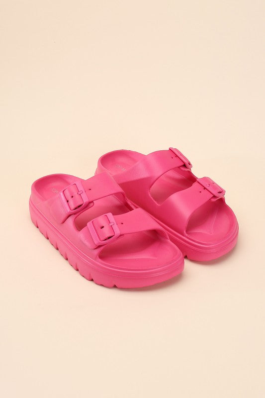 Buckle Strap Slip-on Slides