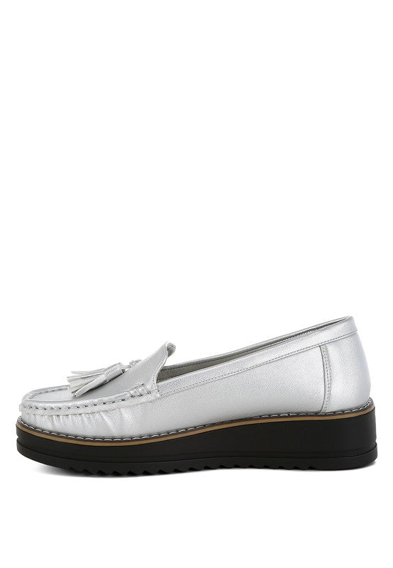 Larana Metallic Tassel Detail Loafers