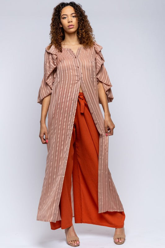 Women's Striped See Through Maxi Dress