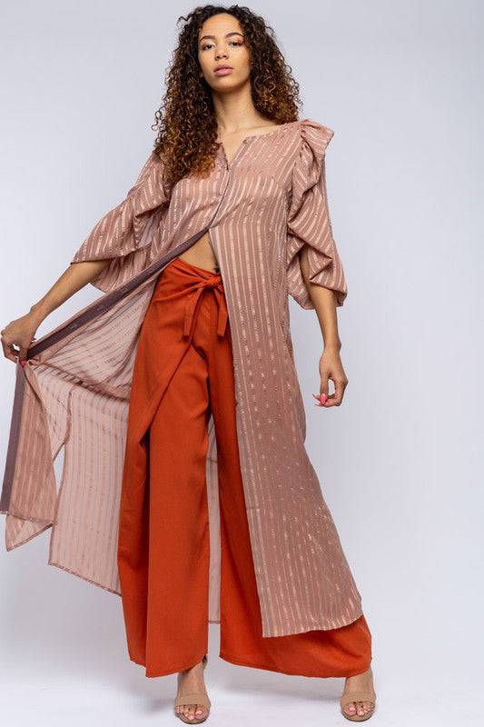 Women's Striped See Through Maxi Dress