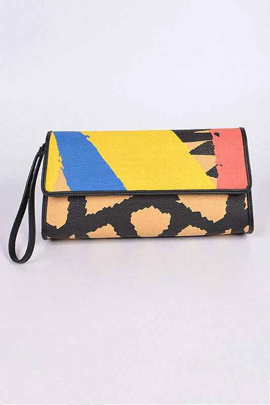 Animal Print Clutch with Color Palette