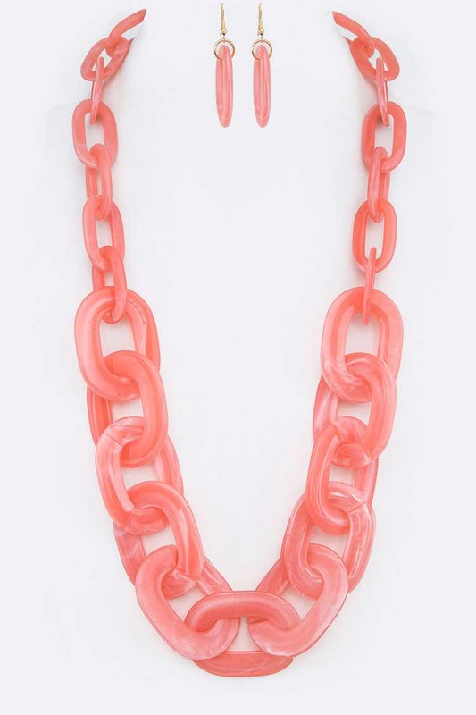 Iconic Resin Chain Link Necklace Set