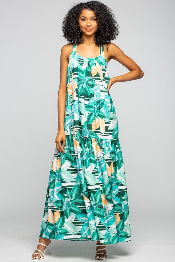 Women's Bottom Floral Maxi Dress