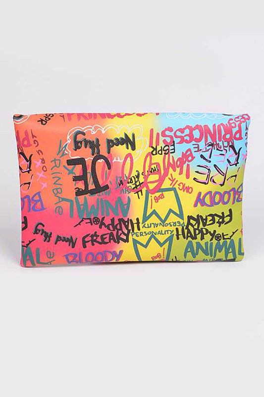 Graffiti Mix Color Iconic Envelope Clutch Bag