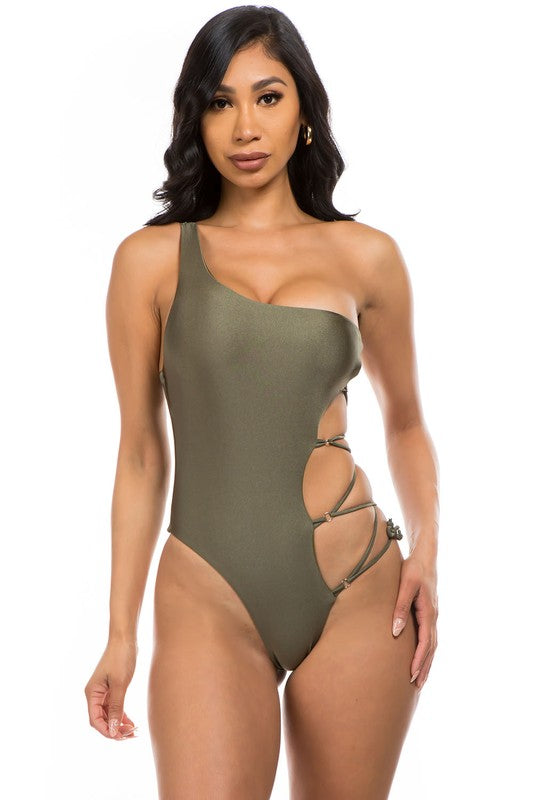 One Piece Sexy Side Cut Out Bathing Suit