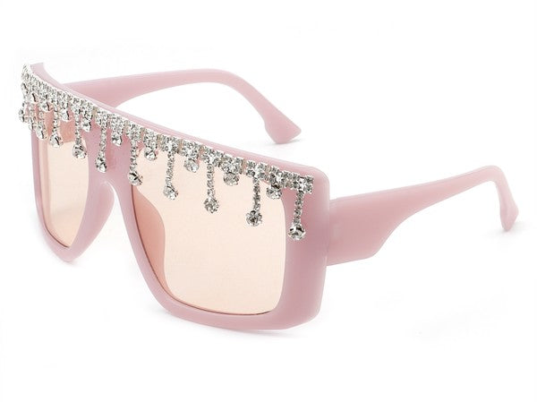 Oversize Square Rhinestone Fashion Sunglasses