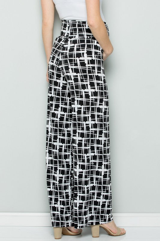 Barbara Boho Maternity Checkered Palazzo Pants