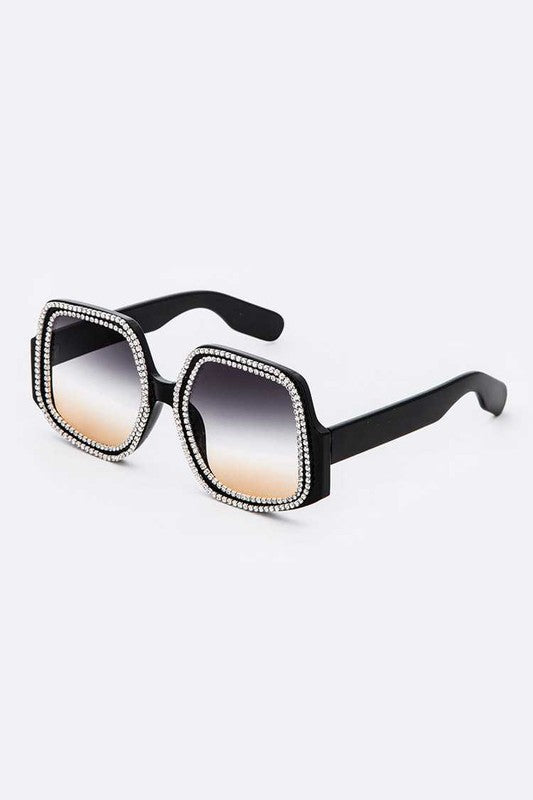 Crystal Pave Iconic Oversize Sunglassses