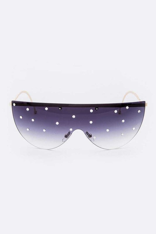 Crystal Pave Iconic Oversize Sunglassses