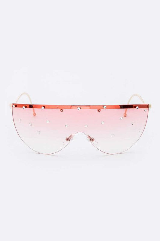 Crystal Pave Iconic Oversize Sunglassses