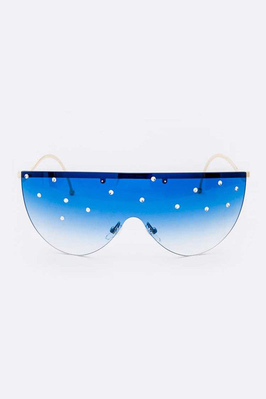 Crystal Pave Iconic Oversize Sunglassses