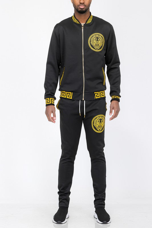 Men's Black and Gold Detail Track Suit