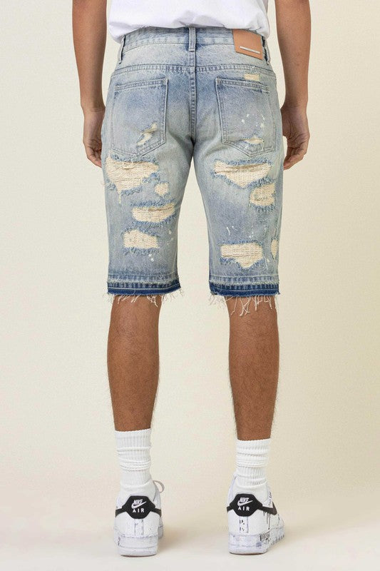 HEAVY RIP&REPAIR  RELEASED HEM DENIM  SHORTS