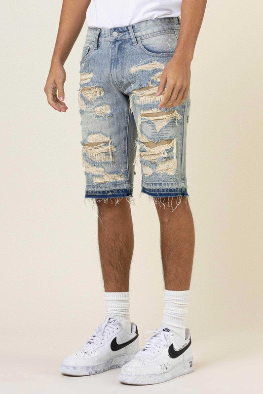 HEAVY RIP&REPAIR  RELEASED HEM DENIM  SHORTS