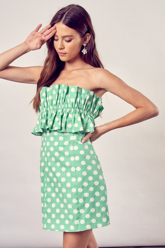 RUFFLE POLKA DOT DRESS