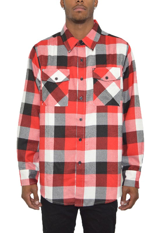 Weiv Long Sleeve Checkered Flannel Shirt