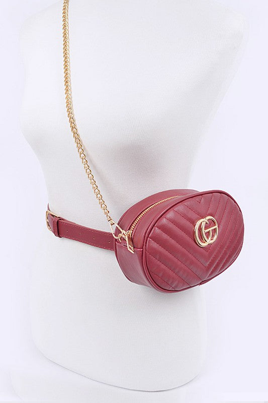 Chain Accent Crossbody Handbag