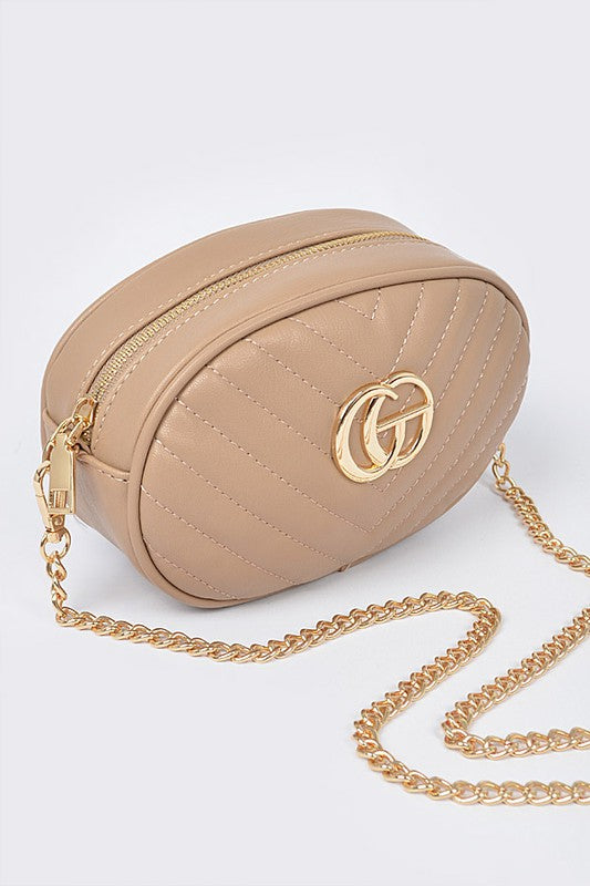 Chain Accent Crossbody Handbag