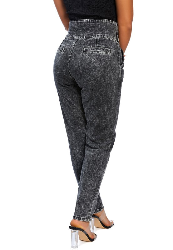 Women's Bow Together Washed Denim Pants