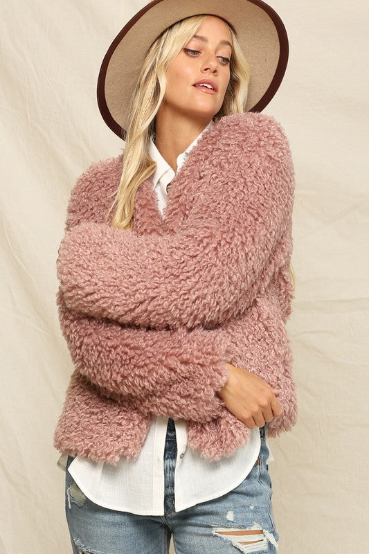 Open Front Fuzzy and Cozy Jacket