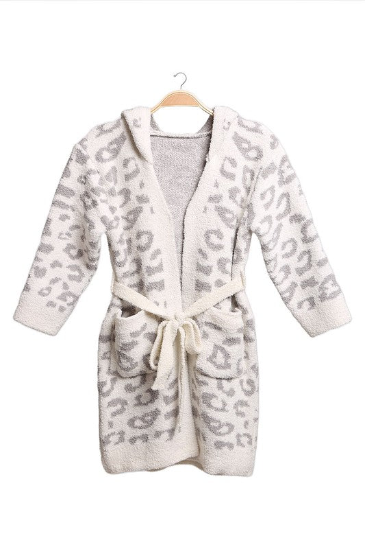 Children s Leopard Print Luxury Soft Hooded Robe BPosh Beauty