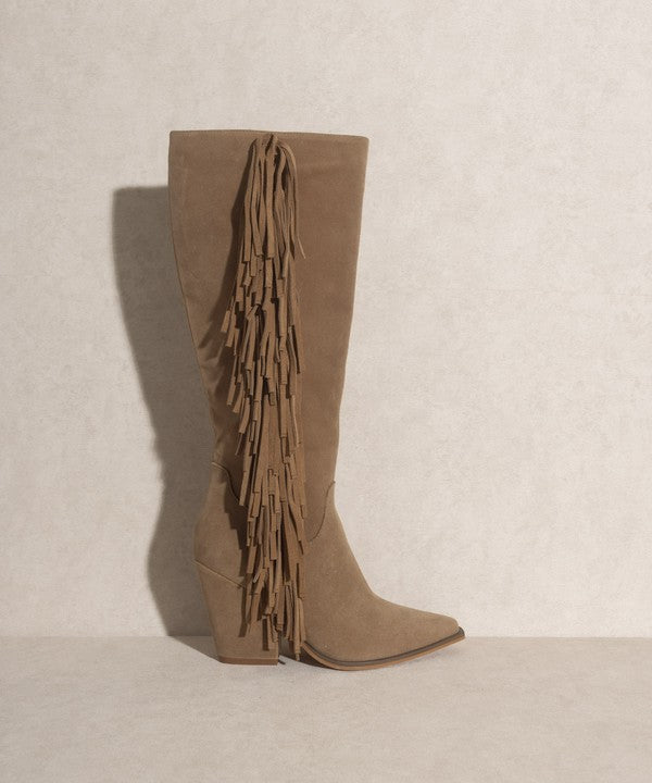 Boho Knee-High Fringe Boots