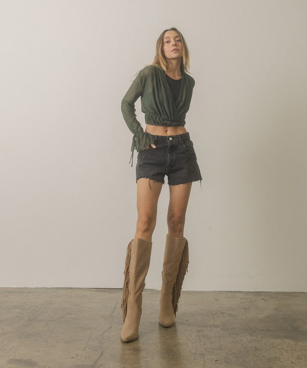 Boho Knee-High Fringe Boots