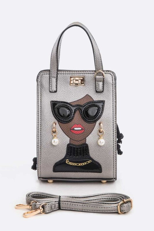 Lady In Glasses Convertible Crossbody Bag