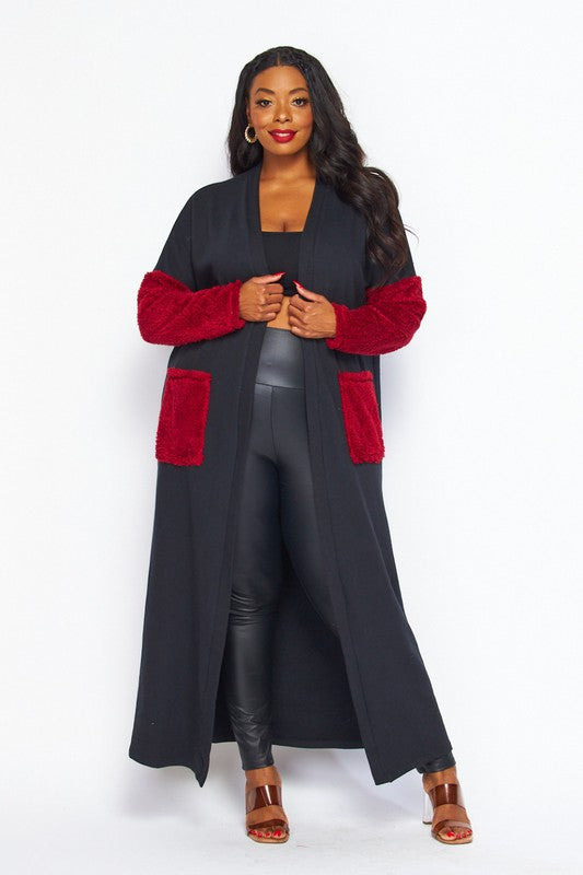 Plus Size Hacci Fabric Cardigan