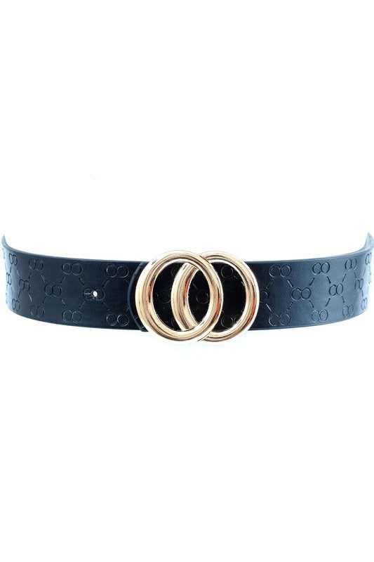 Twin O Carved PU Leather Belt