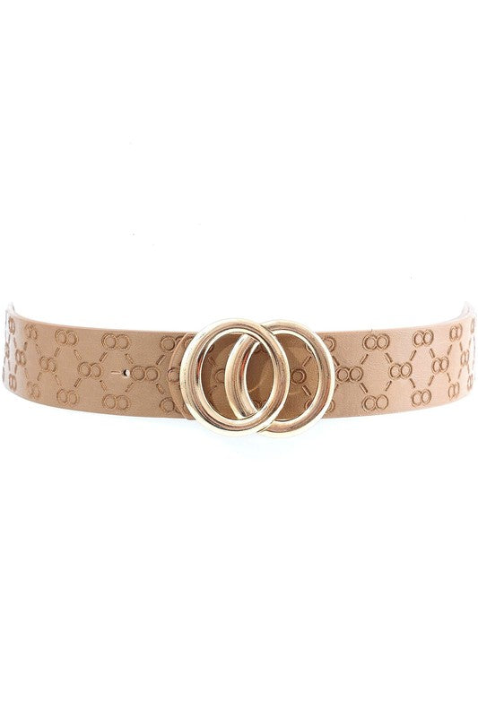 Twin O Carved PU Leather Belt