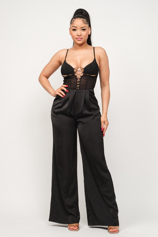 Women's Spider Mesh Top Jumpsuit