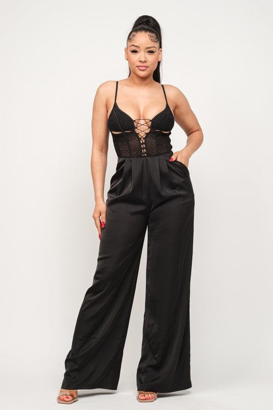 Women's Spider Mesh Top Jumpsuit