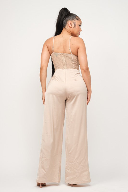 Women's Spider Mesh Top Jumpsuit