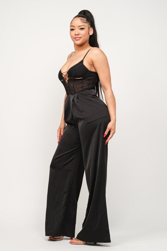 Women's Spider Mesh Top Jumpsuit