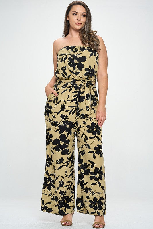 Junior Plus Size Tube Wide Leg Jumpsuit