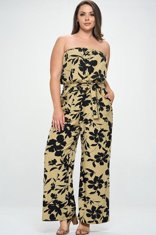 Junior Plus Size Tube Wide Leg Jumpsuit