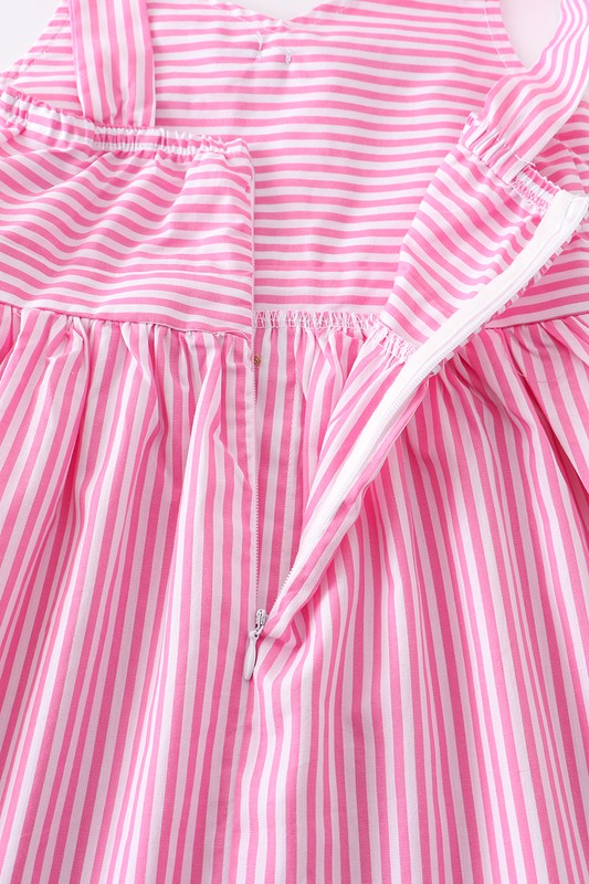 Girl's Pink Stripe Print Dress