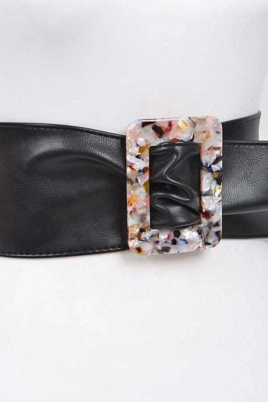 Celluloid Resin Square Bangle Fashion Belt