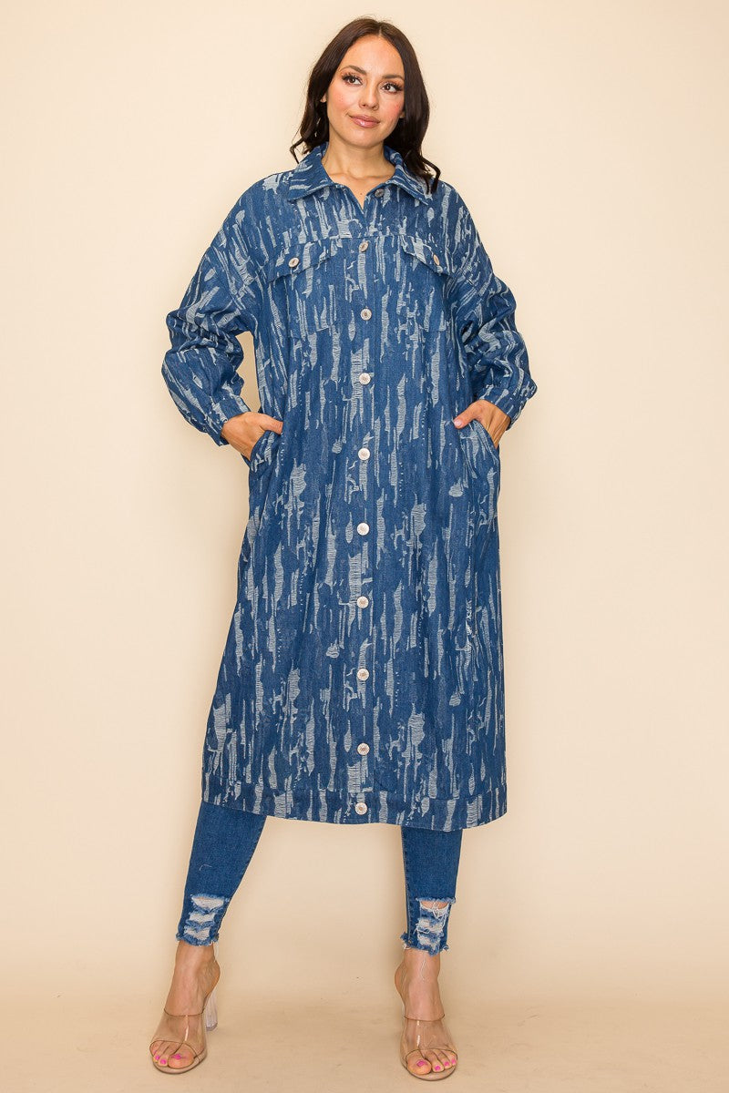 qMpModa Denim Duster Jacket