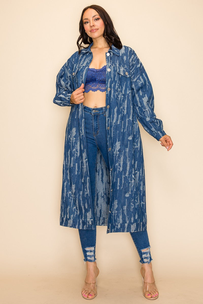 qMpModa Denim Duster Jacket