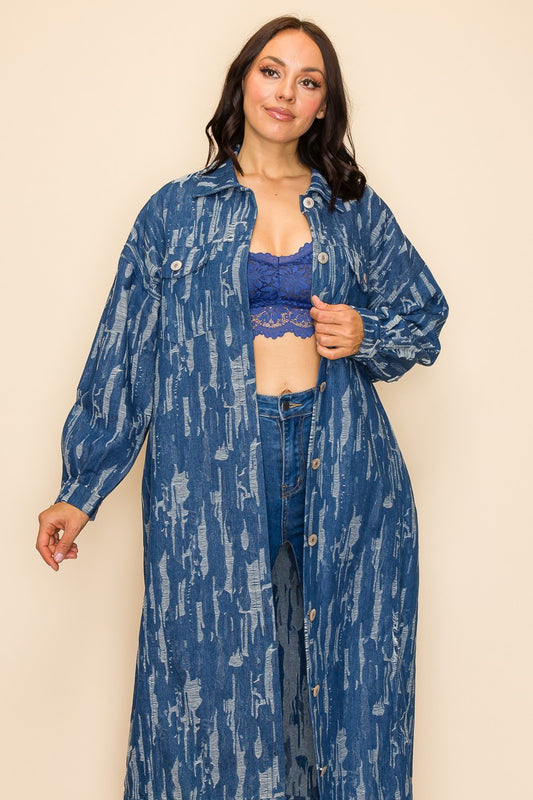 qMpModa Denim Duster Jacket