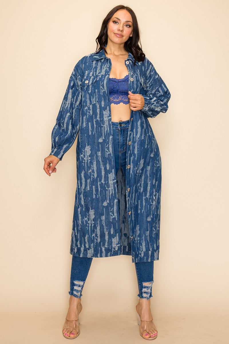 qMpModa Denim Duster Jacket