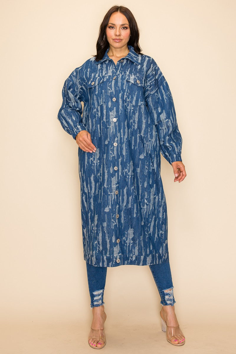 qMpModa Denim Duster Jacket