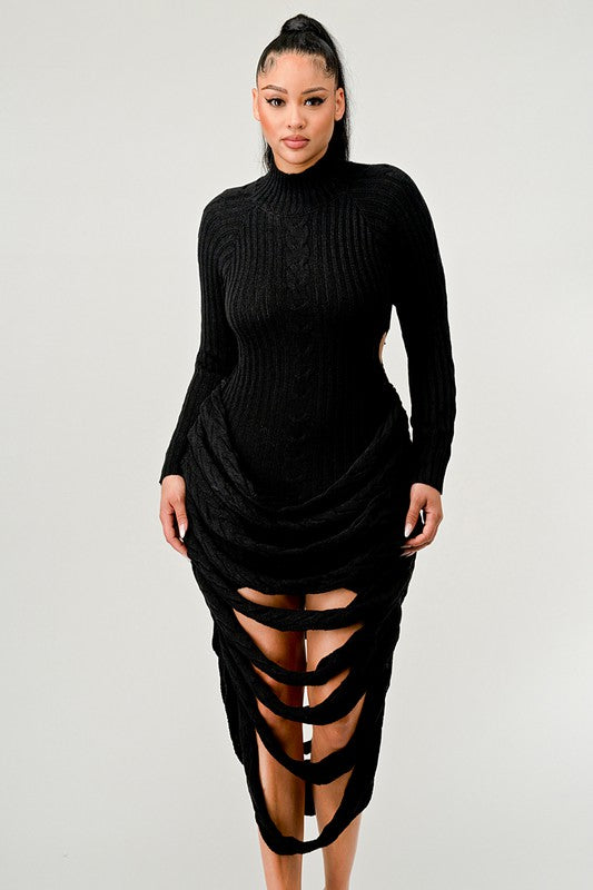 Women's Knit Sweater Midi Dress