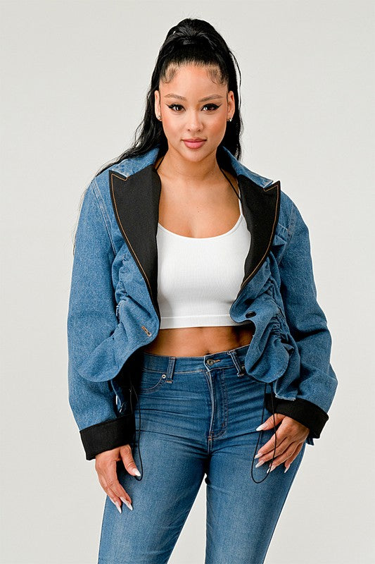 Athina Cute Denim Blazer Jacket