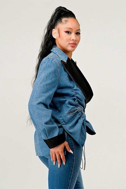 Athina Cute Denim Blazer Jacket