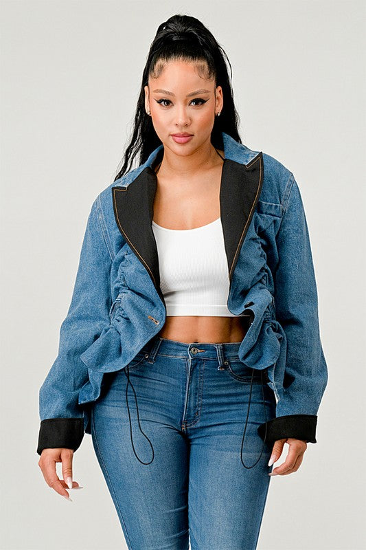 Athina Cute Denim Blazer Jacket