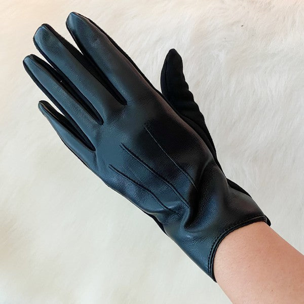 Buttered Vegan Leather Motorcycle Gloves